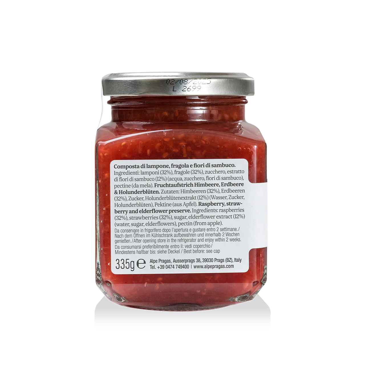 CONFETTURA DI LAMPONE FRAGOLA E FIORI DI SAMBUCO