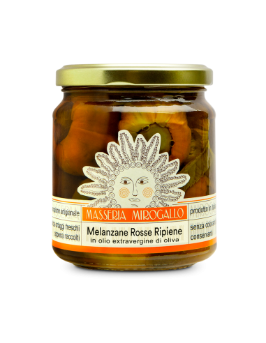 MELANZANE ROSSE RIPIENE IN OLIO EXTRAVERGINE DI OLIVA